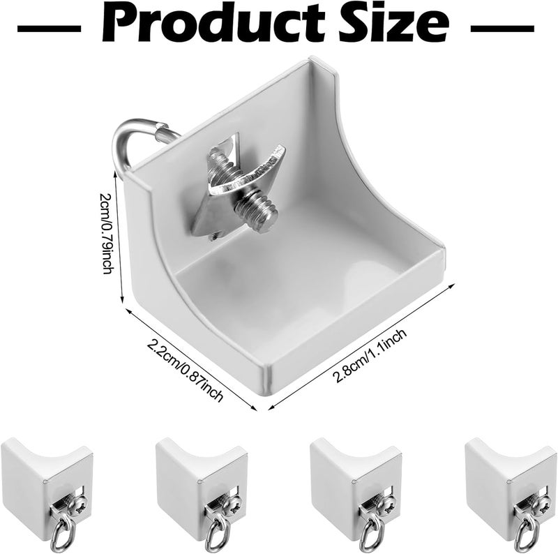 Zonon 4 Pcs End Caps for Curtain Track White Drapery Hook Curtain Track End Stop for Window - Image 2